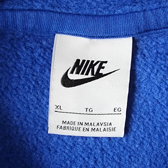 Nike Youth XL Blue Pullover Hoodie Small Swoosh Fleece Sweatshirt Kids - Picture 7 of 8